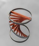 "Helix" Table, Steel And Wood 3 small