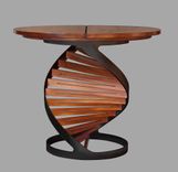 "Helix" Table, Steel And Wood 4 small