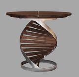 "Helix" Table, Steel And Wood 5 small