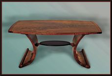 Scroll Leg Tea Table In Claro Walnut And Ebony 2 small