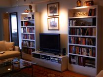 Modern Style Painted Bookcase With Flip Down Door 2 small