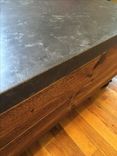 Reclaimed Barn Wood Table Concrete Top Vintage Casters 5 small