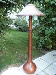 Arts & Crafts Style Hammered Copper Floor Lamp With Mica Shade 2 small