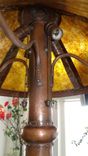 Arts & Crafts Style Hammered Copper Floor Lamp With Mica Shade 6 small