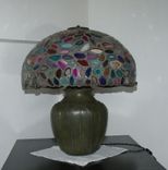 Cast Bronze Table Lamp With Geode Slice Shade 1 small