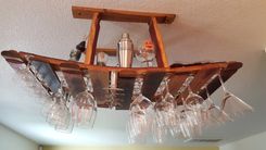 Wine Barrel Hanging Wine Glass Rack 1 small