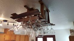 Wine Barrel Hanging Wine Glass Rack 3 small