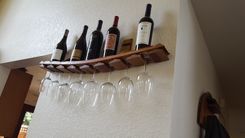 Wine Barrel Wall Hanging Wine Glass Rack 5 small
