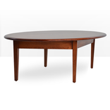 Modern Cherry Coffee Table, Tapered Legs, Oval Top, Diamond Shape Base 1 small