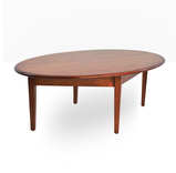 Modern Cherry Coffee Table, Tapered Legs, Oval Top, Diamond Shape Base 2 small