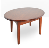 Modern Cherry Coffee Table, Tapered Legs, Oval Top, Diamond Shape Base 3 small