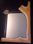 Cherry Wood Live Edge Mirror With Custom Gingko Tile 3 small