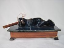 Upcycled Bloodwood And Hand Made Ceramic Lid Keepsake Box 2 small