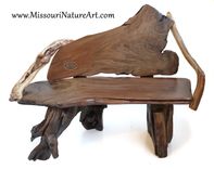 Upcycled Driftwood & Rescued Wood Log Benches 5 small