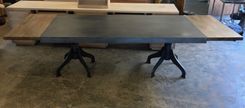 Zander, Industrial Metal Double Pedestal Dining Table 5 small