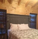 Distressed Antiqued Princess King Headboard 2 small