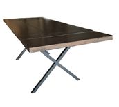 Handcrafted Reclaimed Plank Extendable Dining Table With Steel Legs 1 small