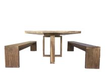 Solid Walnut Handcrafted Modern, Contemporary Dining Table 3 small
