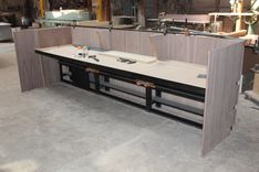 Custom Made Zodiac And Walnut Reception Desk 13 small