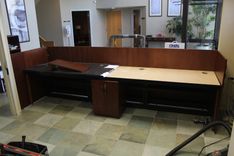 Custom Made Zodiac And Walnut Reception Desk 7 small