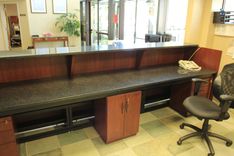 Custom Made Zodiac And Walnut Reception Desk 5 small