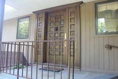 Solid Oak Front Entry Door. 1 small