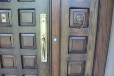 Solid Oak Front Entry Door. 6 small