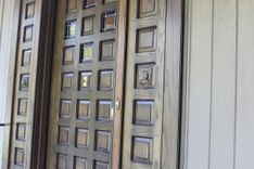 Solid Oak Front Entry Door. 5 small