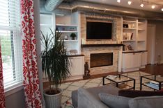 Hoboken Built In Millwork Wall With Fireplace 2 small