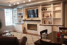 Hoboken Built In Millwork Wall With Fireplace 1 small