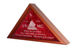 Personalized Flag Case, With Laser Engraved Glass For Large Flag 1 small