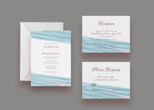 Watercolor Wedding Invitation Suite -- Invite, Response Card + Reception Card 1 small