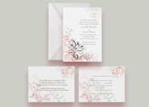 Elegant Flourish Wedding Invitation Suite -- Invite, Response Card + Reception Card 1 small