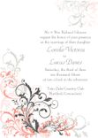 Elegant Flourish Wedding Invitation Suite -- Invite, Response Card + Reception Card 2 small