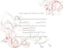 Elegant Flourish Wedding Invitation Suite -- Invite, Response Card + Reception Card 4 small