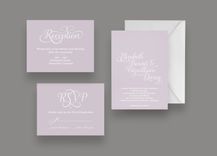 Two Tone Wedding Invitation Suite -- Invite, Response Card + Reception Card 1 small