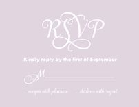 Two Tone Wedding Invitation Suite -- Invite, Response Card + Reception Card 3 small