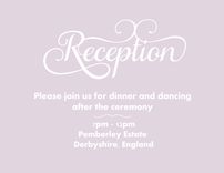 Two Tone Wedding Invitation Suite -- Invite, Response Card + Reception Card 4 small