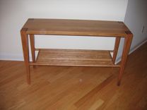 Cherry Hallway Table With Slat Shelf 2 small