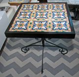 Spanish Artist Tile Table With Broad Icon Antique Base 1 small