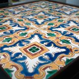 Spanish Artist Tile Table With Broad Icon Antique Base 2 small