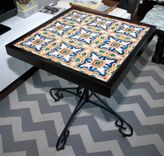 Spanish Artist Tile Table With Broad Icon Antique Base 3 small