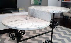 Two-Level Marble Cradle Table 4 small