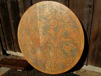 40 Inch Diameter Pedestal Table With Custom Inlay 1 small