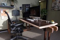 Walnut And Curly Maple Writing Table Desk 4 small