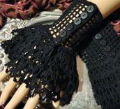 Lace Crochet Steampunk Victorian Goth Wrist Cuffs 2 small