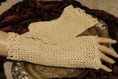 Lace Crochet Victorian Steampunk Wedding Fingerless Gloves 2 small