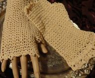 Lace Crochet Victorian Steampunk Wedding Fingerless Gloves 1 small