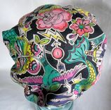 Waterproof Retro Shower Cap Tattoo Flash Mermaid Flying Swallow Anchors Roses Lightning Bolt 1 small