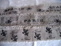 French Inspired Paris Hand Stamped Trim Linen - Set Of 3 2 small